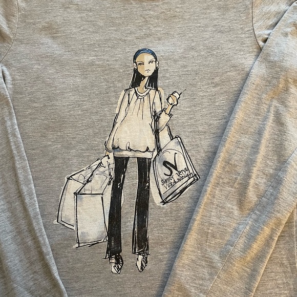 Simply Vera Vera Wang gray graphic supima cotton tee top, size M shopping mall - Picture 8 of 14